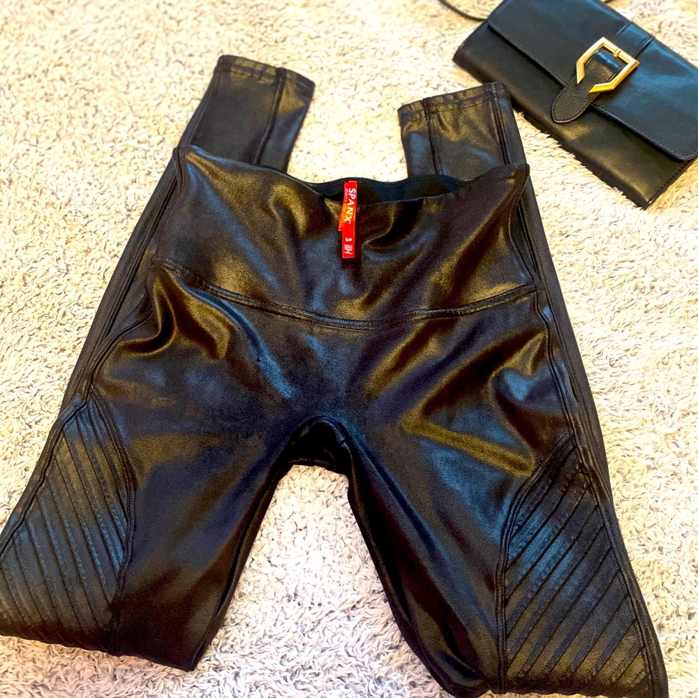 SPANX Faux leather Moto Leggings